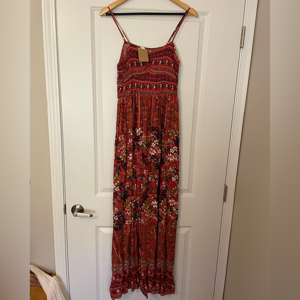 NWT Vici for Promesa Bohemian Red Floral Maxi Dress